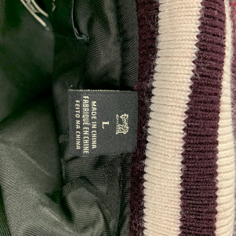 SCOTCH AND SODA Size L Red Black Wool Polyester Bomber Jacket
