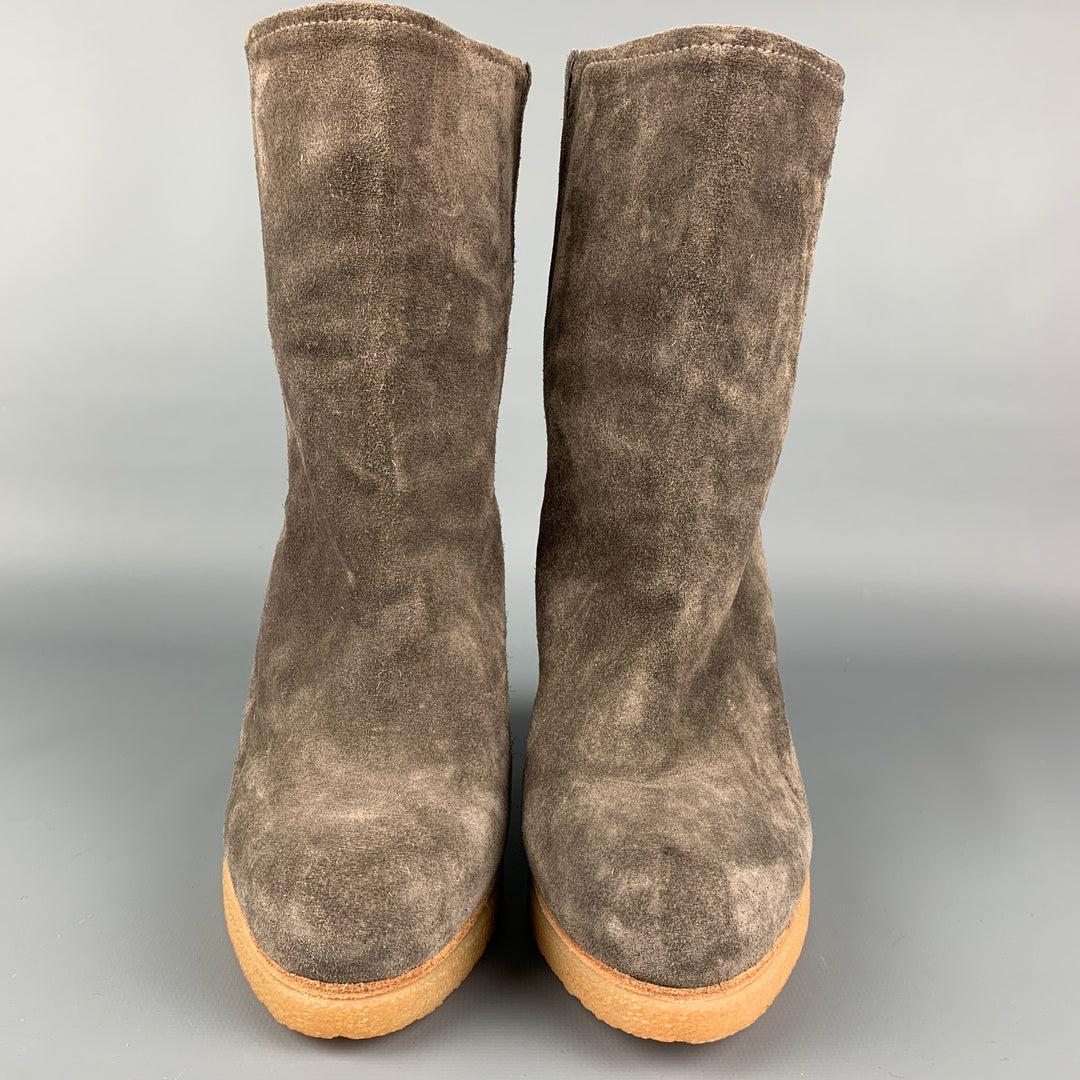 STUART WEITZMAN Size 9 Taupe Suede Wedge Boots