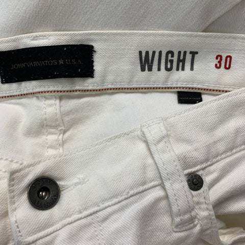 JOHN VARVATOS * U.S.A. Size 30 Off White Cotton Polyester Jeans
