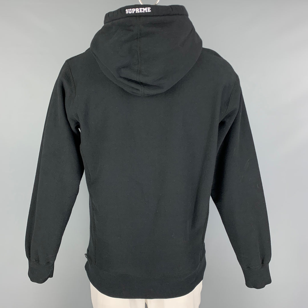 SUPREME Size XL Black White Graphic Hooded Sweatshirt