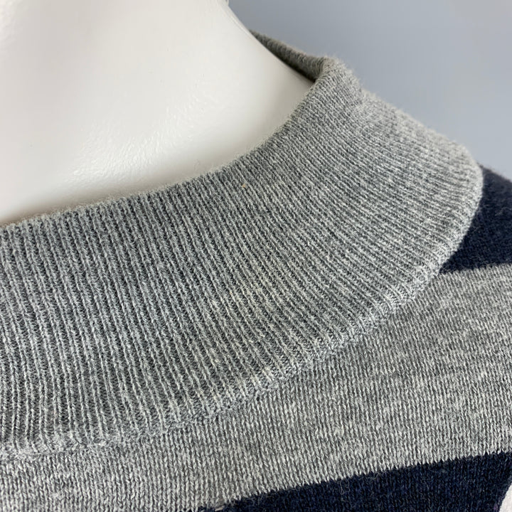 ALEXANDER WANG Size XS Grey Navy Cotton Stripe Cutout Pullover