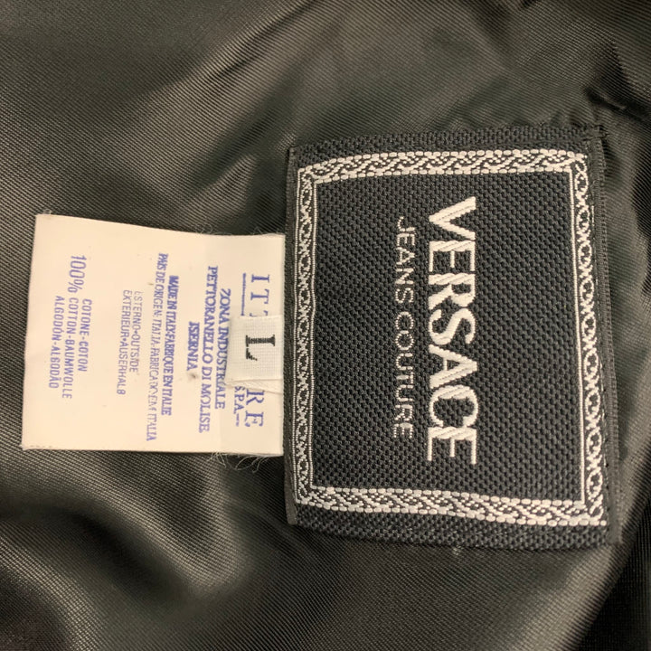 VERSACE JEANS COUTURE Size L Black White Checkered Cotton Vest