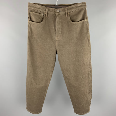 LEVI'S Size 32 Brown Denim Zip Fly Cropped Jeans