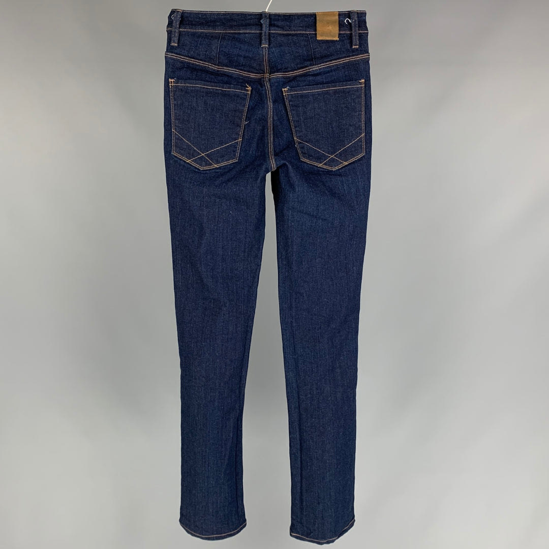 RALEIGH Size 2 Indigo Cotton Blend Denim Straight Jeans