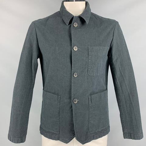 BARENA Taille 44 Chemise à manches longues boutonnée en coton et polyester bleu marine