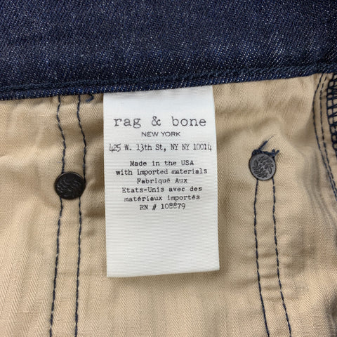 RAG &amp; BONE Jean taille 30 en denim indigo avec braguette boutonnée