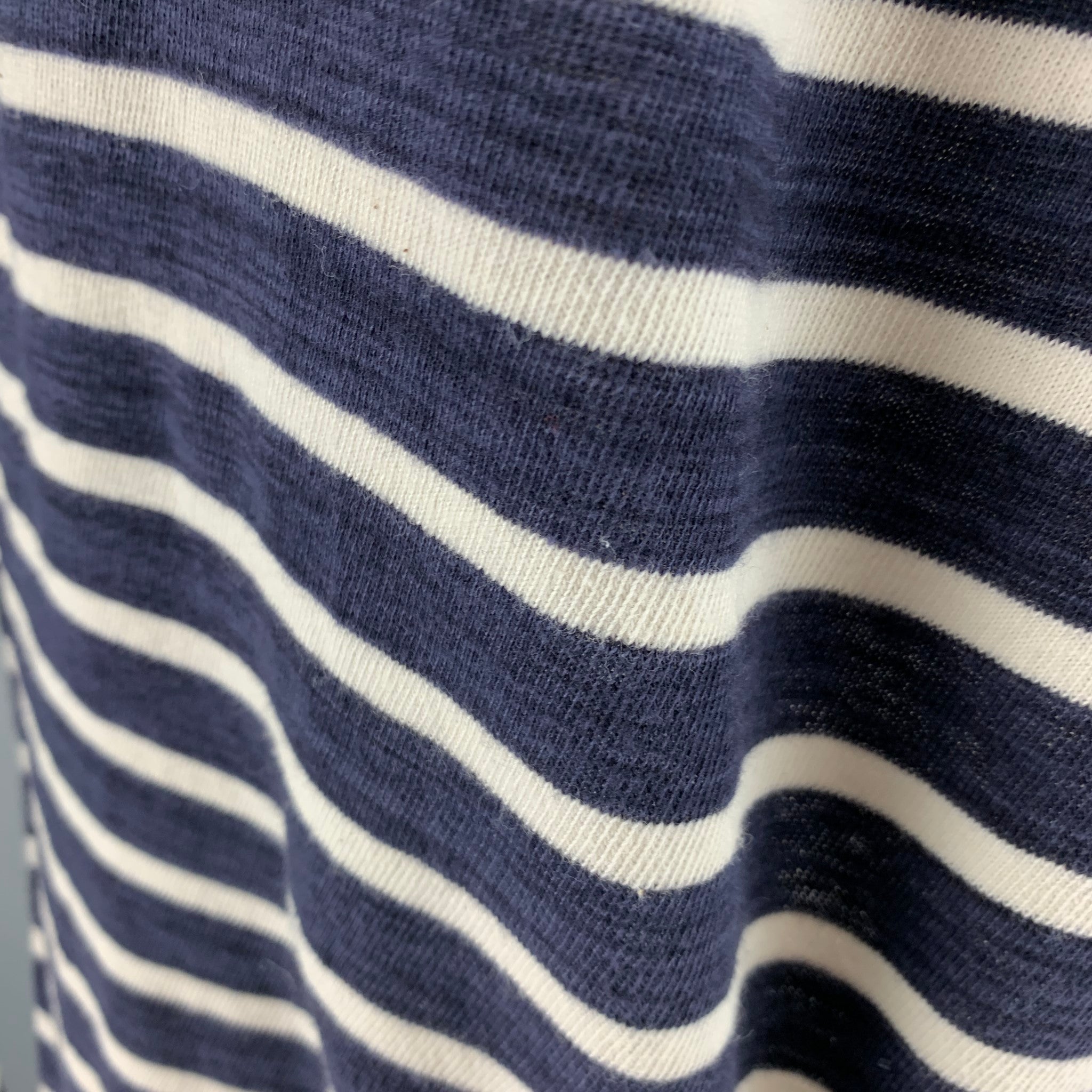 FAITH CONNEXION Size M Navy White Stripe Cotton Long Sleeve T