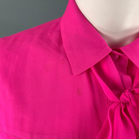 MSGM Size S Fuchsia Pleated Blouse