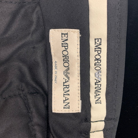 EMPORIO ARMANI Size 30 Black Velvet Viscose Silk Wide Leg Dress Pants
