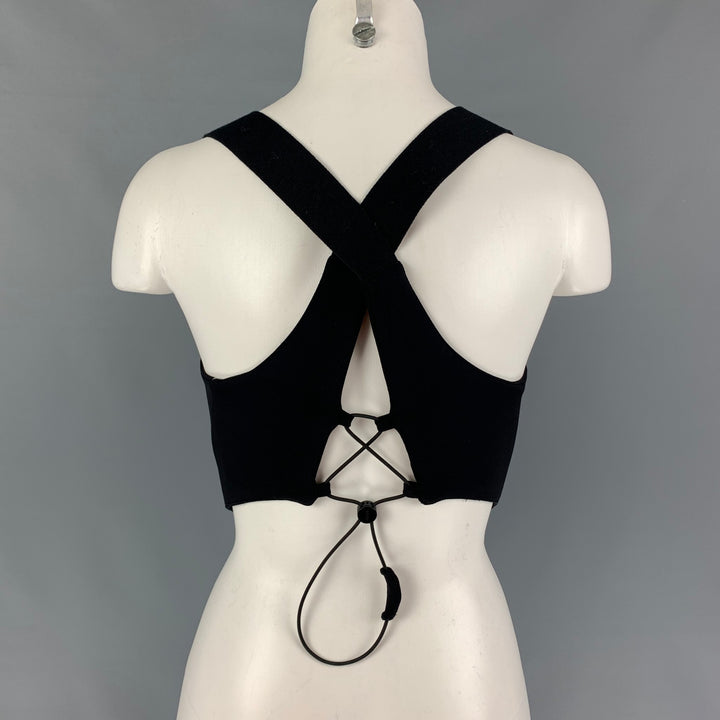 MONSE Size S Black Polyamide Criss-Cross Strap Corset Top