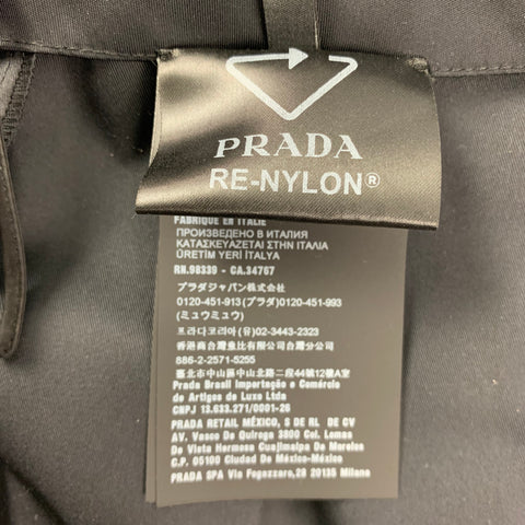 PRADA Size 2 Black Polyamide Pleated Re-Nylon Mini Skirt