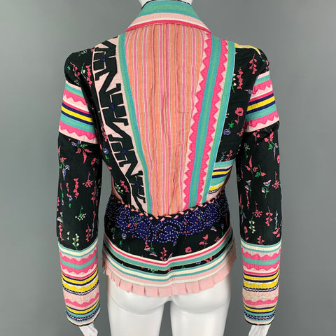 CHRISTIAN LACROIX Size 4 Multi-Color Cotton Beaded Jacket