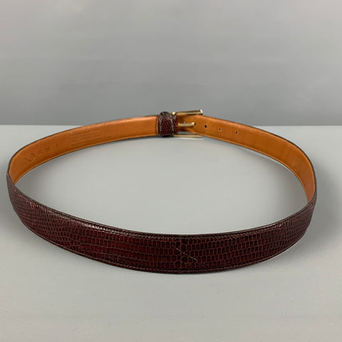TRAFALGAR Size 42 Burgundy Lizard Belt