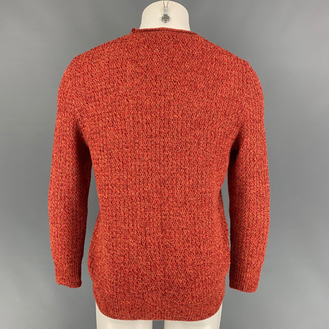 ISSEY MIYAKE Size M Red Orange Knit Crew-Neck Pullover