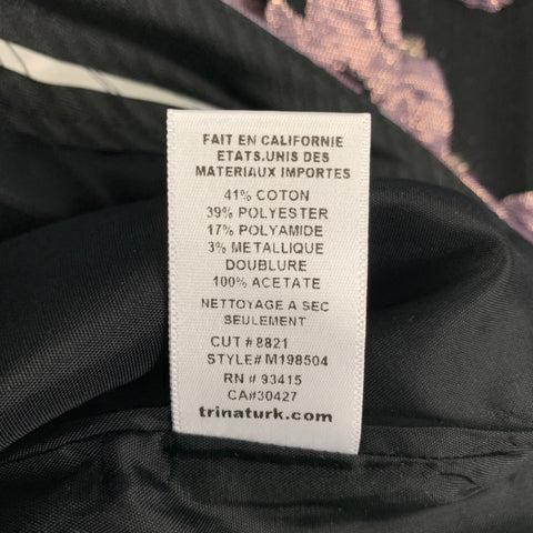 MR TURK Size 29 Purple Black Jacquard Cotton Blend Zip Fly Dress Pants