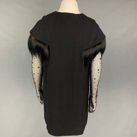 Vintage LILLI DIAMOND Size M Black Mixed Fabrics Fur Coat