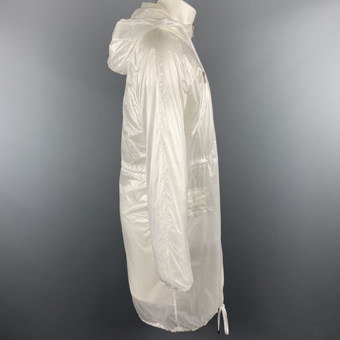 D.GNAK by KANG D. Size 38 White Sheer Nylon Zip Up Windbreaker Anorak
