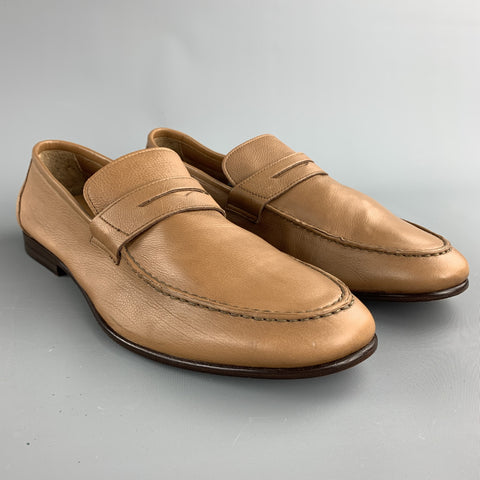 HARRYS OF LONDON Size 11.5 Tan Leather Slip On Loafers