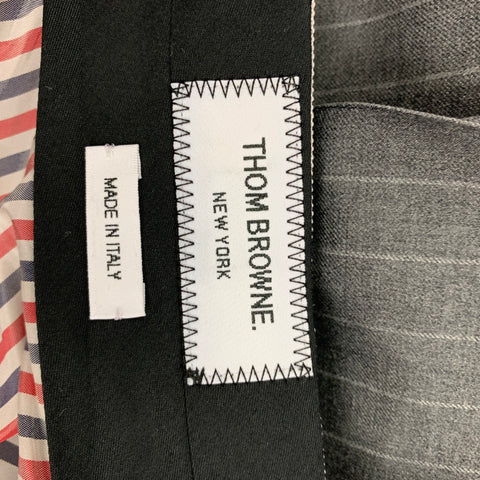THOM BROWNE Taille 2 Mini-jupe plissée en flanelle de laine gris anthracite