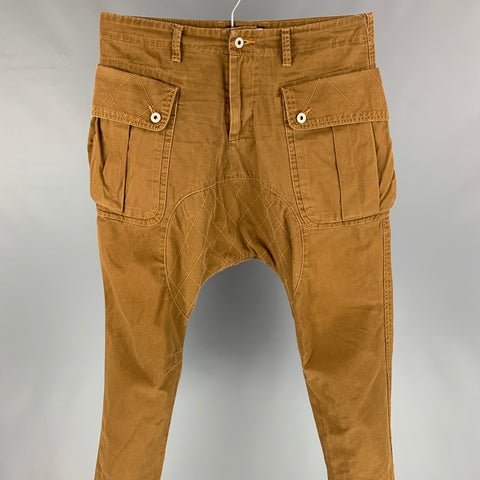LE PLUS ENTENDU RAREMENT VU Taille 32 Pantalon décontracté en coton matelassé marron avec braguette zippée