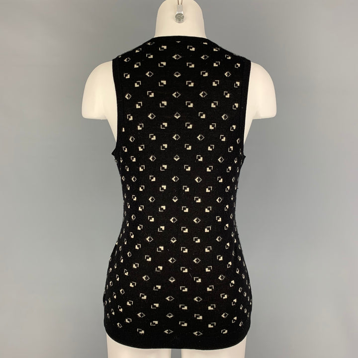RALPH LAUREN Collection Size M Black Cream Cashmere Silk Pullover Vest