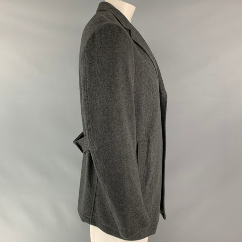 LORO PIANA Chest Size 42 Grey Cashmere Notch Lapel Sport Coat