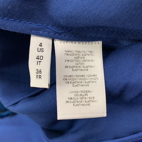 MARINA MOSCONE Taille 4 Robe bustier en mélange d'acétate bleu marine