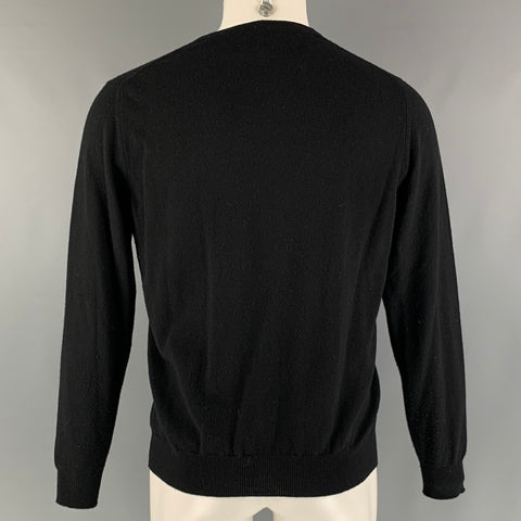 SAKS FIFTH AVENUE Size M Black Cashmere V-Neck Pullover