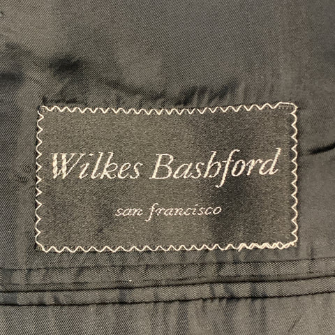 WILKES BASHFORD Chest Size 44 Black Cashmere / Wool Notch Lapel Sport Coat