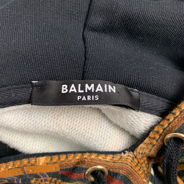 BALMAIN Size S Multi-Color Astrology Cotton Hoodie Sweatshirt