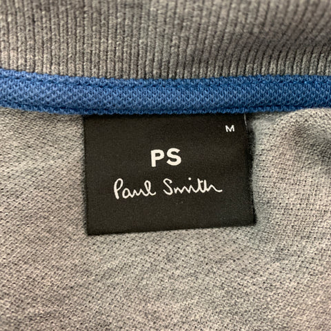 PAUL SMITH Size M Grey Cotton Short Sleeve Polo