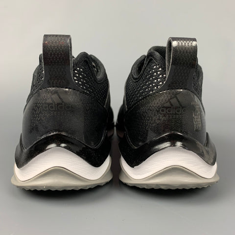 ADIDAS Size 7.5 Black & Silver Mesh Sneakers