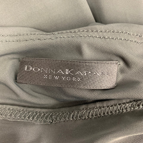 DONNA KARAN Size M Slate Viscose Ruched Sleeveless Long Dress