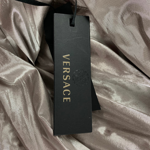 VERSACE Size 34 Silver Metallic Pleated Dress Pants