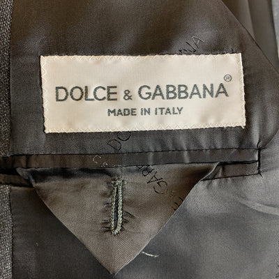 DOLCE & GABBANA 40 Charcoal Solid Wool Blend Notch Lapel  Sport Coat