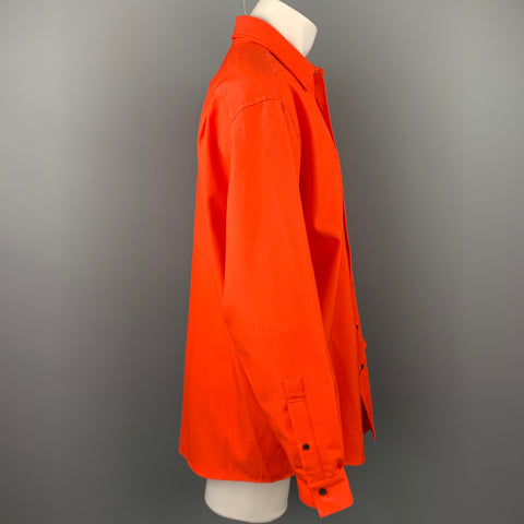 ACNE STUDIOS Taille S Chemise oversize à manches longues en coton/polyester orange