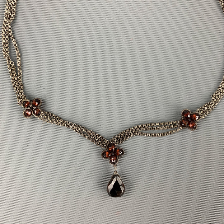 VINTAGE Caramel Silver Pendant Necklace