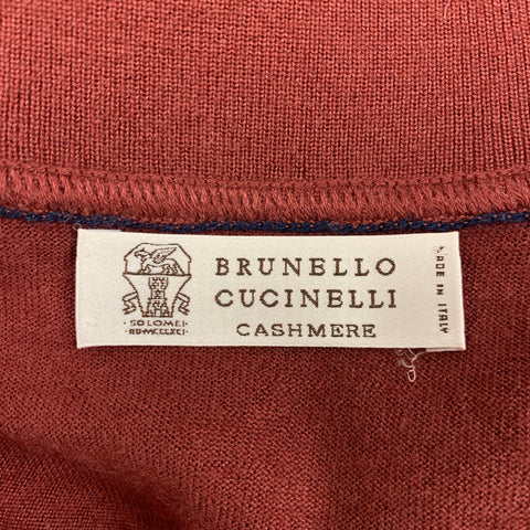 BRUNELLO CUCINELLI Size S Red Cashmere Silk Bomber Jacket