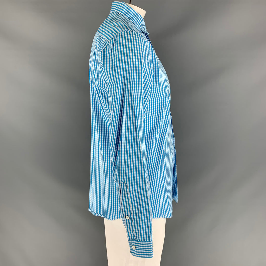 PAUL SMITH Size L Blue White Gingham Button Down Long Sleeve Shirt