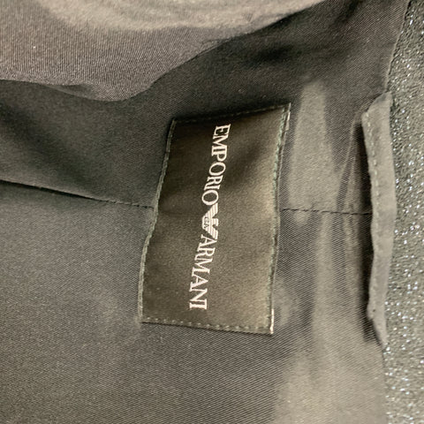 EMPORIO ARMANI Size 10 Black Blue Viscose Blend Jacket Blazer