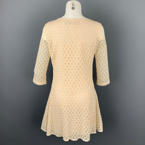 SEE By Chloe Taille 2 Crème Dentelle Coton / Nylon Ceinture élastique Robe trapèze