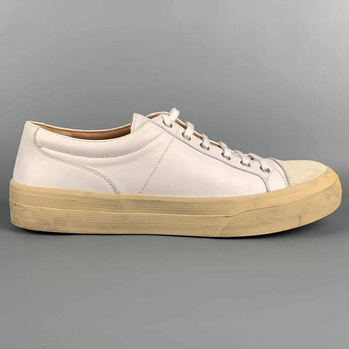 DRIES VAN NOTEN Size 9 White Leather Lace Up Sneakers
