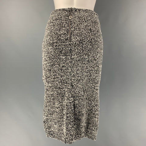 LOUIS VUITTON Size XS Black, White and Grey Cotton Blend Pencil Skirt