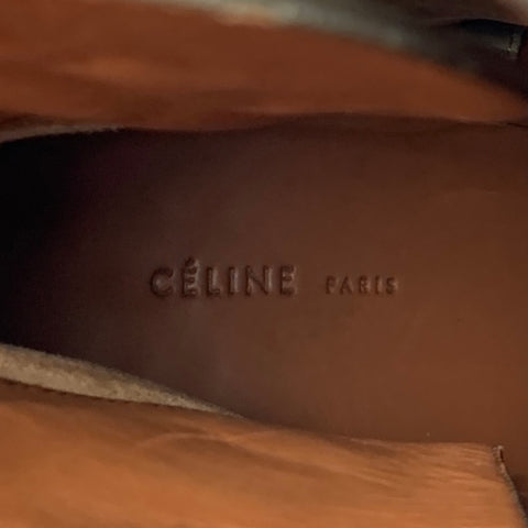 CELINE Botas grises con tira al tobillo talla 10