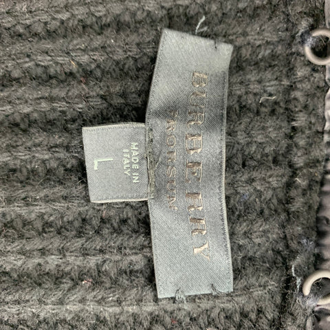 BURBERRY PRORSUM Size L Grey Silver Ribbed Zip Jacket