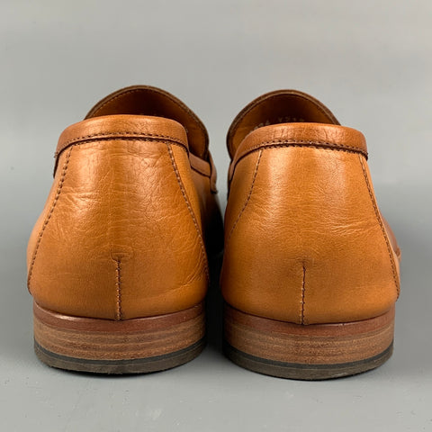 PAUL SMITH Size 10.5 Tan Leather Slip On Loafers