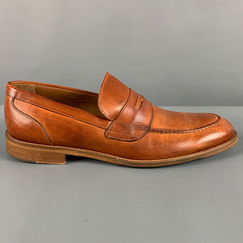 CASANOVA Size 10.5 Tan Leather Penny Loafers