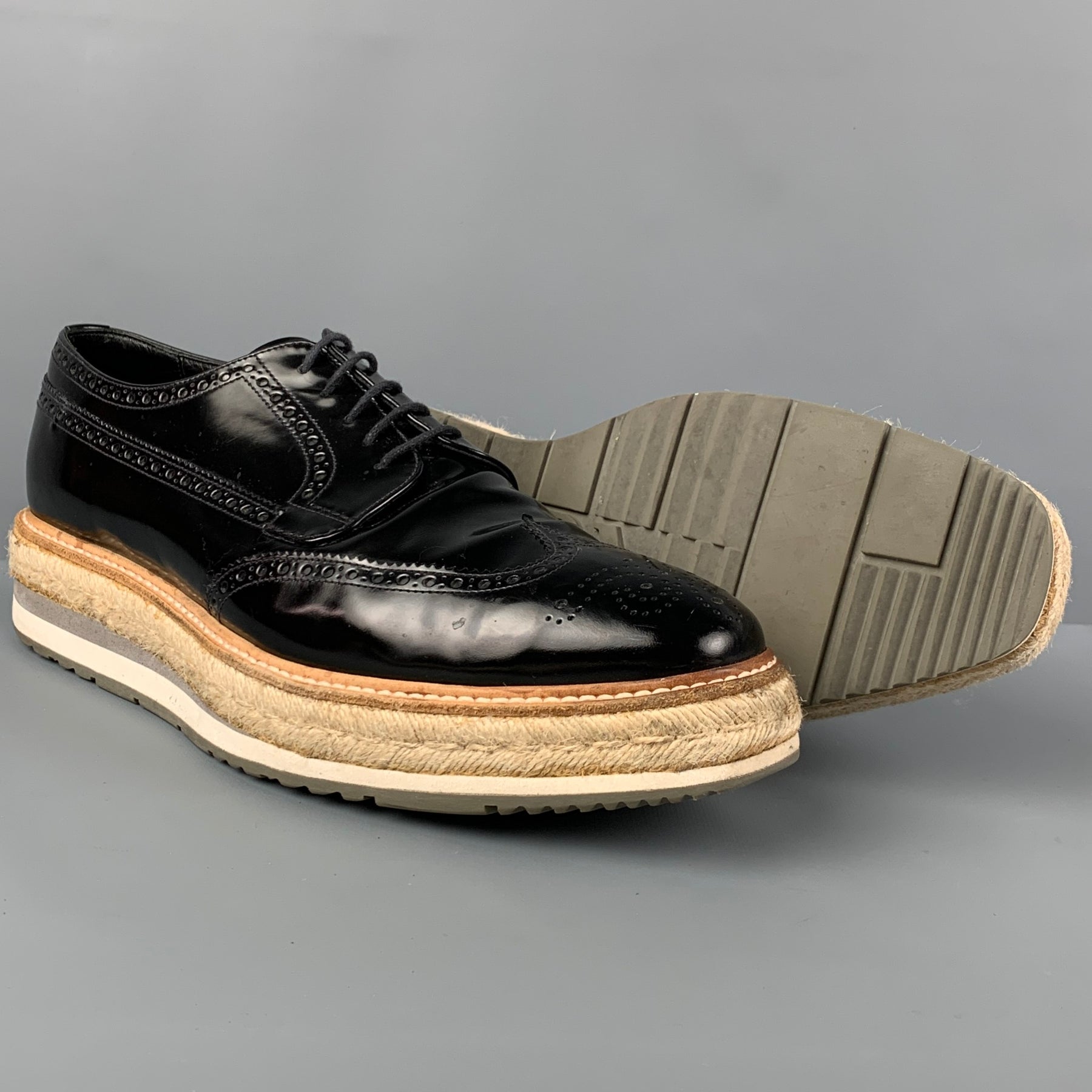 2012aw prada rubber leather shoes 28.5靴 - ドレス/ビジネス