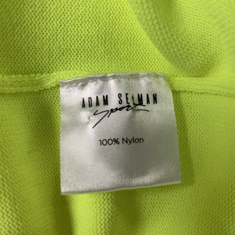 ADAM SELMAN Size M Neon White Solid Nylon Half Zip Polo