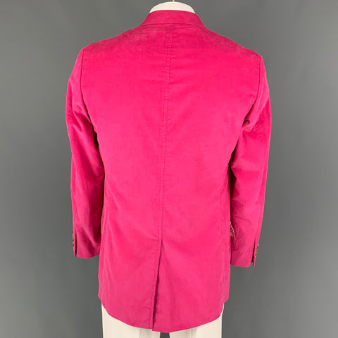 POLO by RALPH LAUREN Size 42 Long Hot Pink Corduroy Cotton Notch Lapel Sport Coat